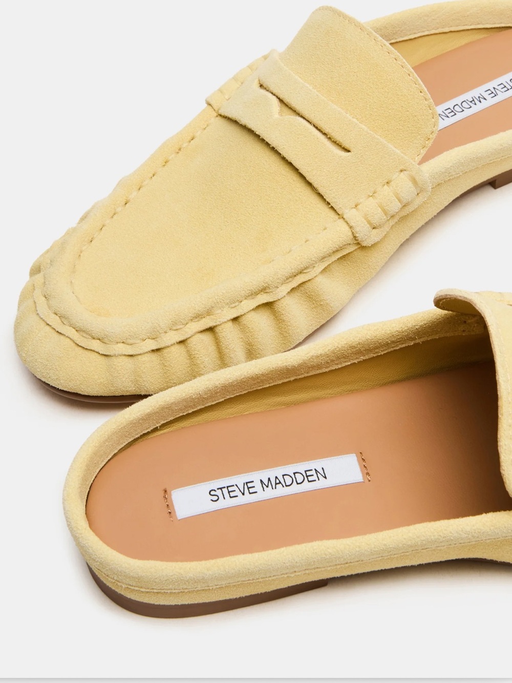 Steve Madden Yellow Suede Backless Loafer Mules- SIZE 7 - Picture 3 of 10